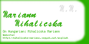 mariann mihalicska business card